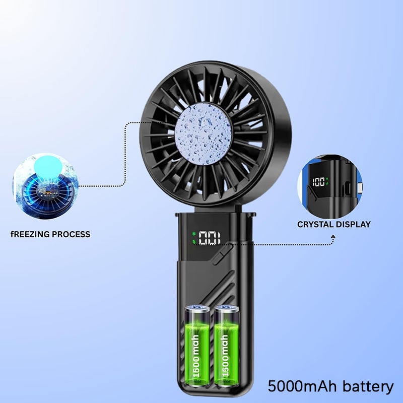 Mini Ventilateur De Bureau Pliable Avec écran Numérique - Bleu - Neuf