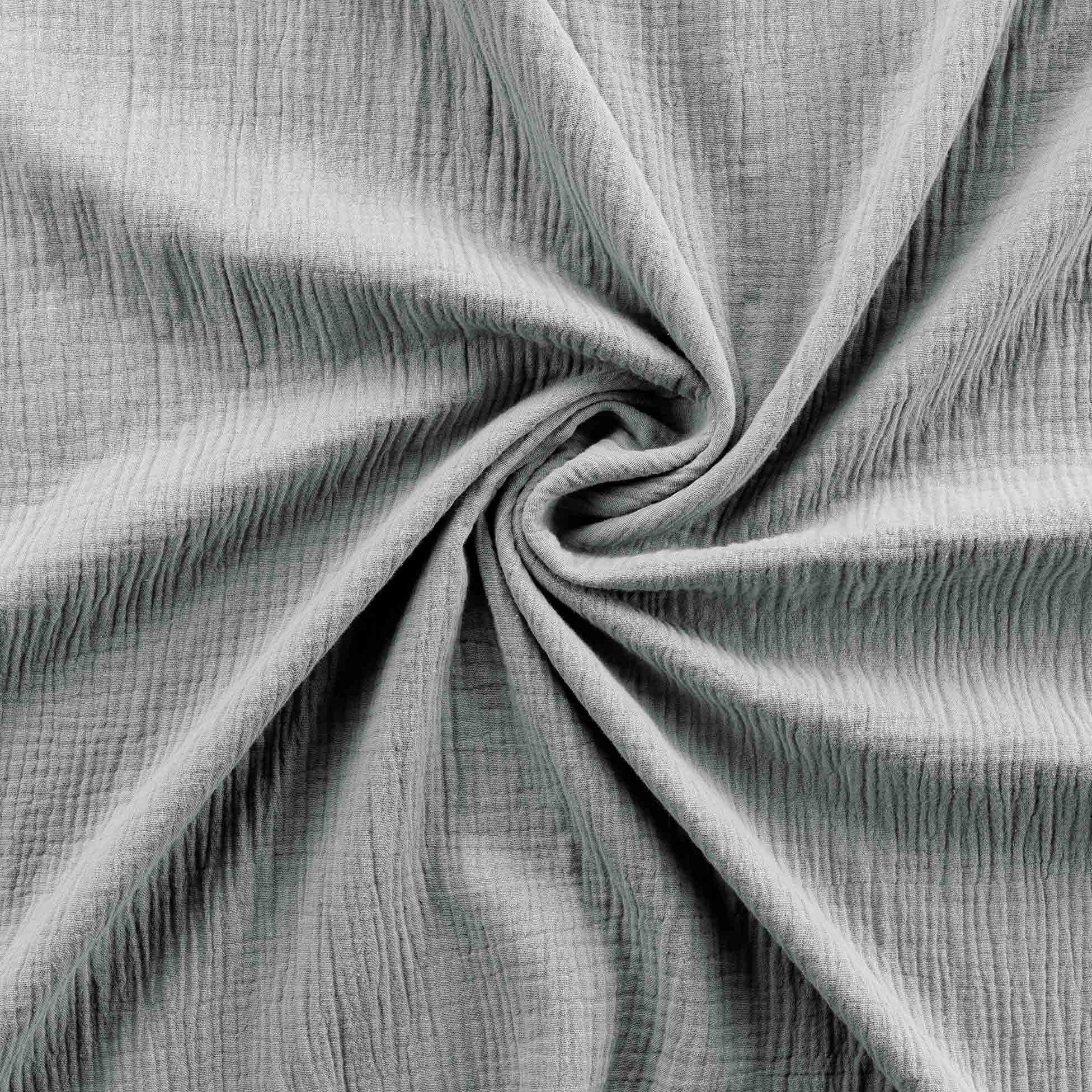 Parure de lit en gaze de coton ANGELIA - Gris clair - 260x240 cm - Gaze de coton/Coton - 5