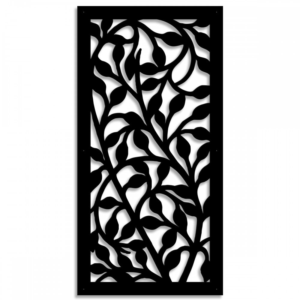 BUSH - Perforowany panel kwadratowy z PVC - PARASOL 98x198 cm CZARNY Grubość 1 cm