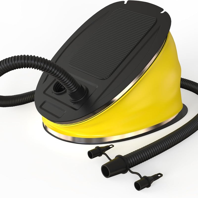 Mocna pompka nożna o pojemności 5 litrów z 2 dyszami do wszystkich materacy dmuchanych – lekka i ręczna – kompaktowe pompki nożne do materacy dmuchany