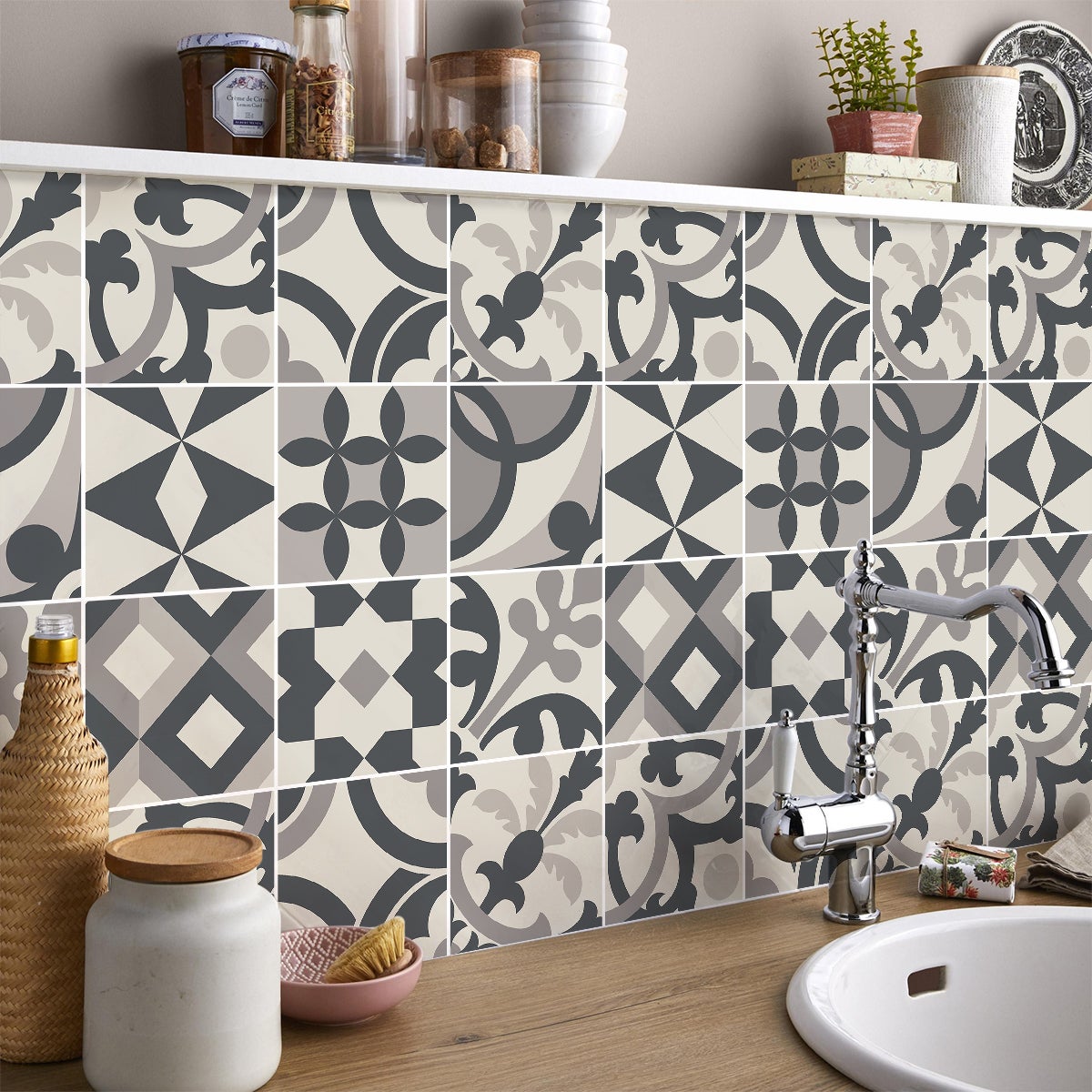 9 adesivi piastrelle di cemento azulejos irbori - Sticker adesivo - adesivi murali - 9stickers10x10cm - 5