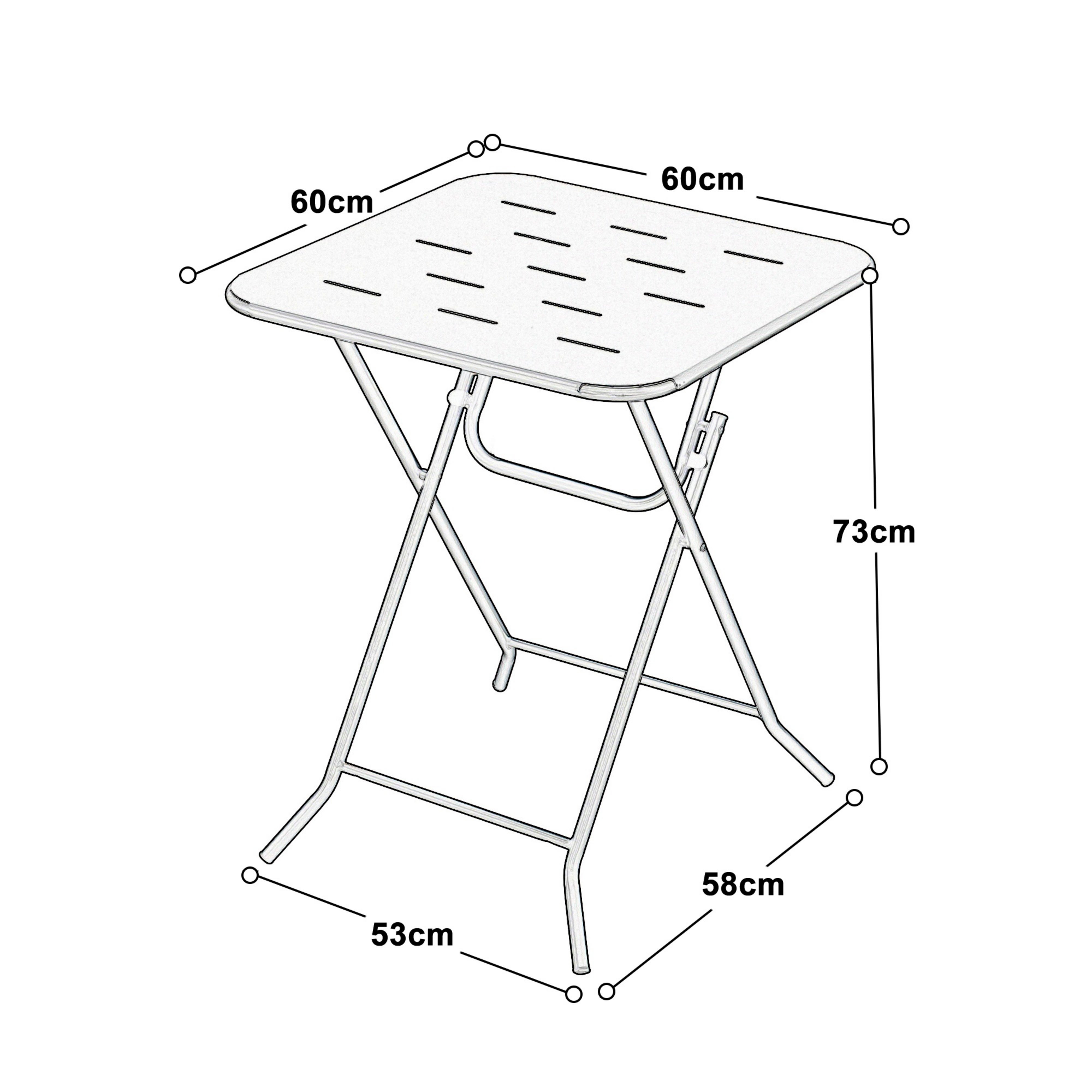 Salon de jardin pliable，Set bistro d'extérieur pliant，2 fauteuils et 1 table，60 x 60 x 73 cm，Vert - 3