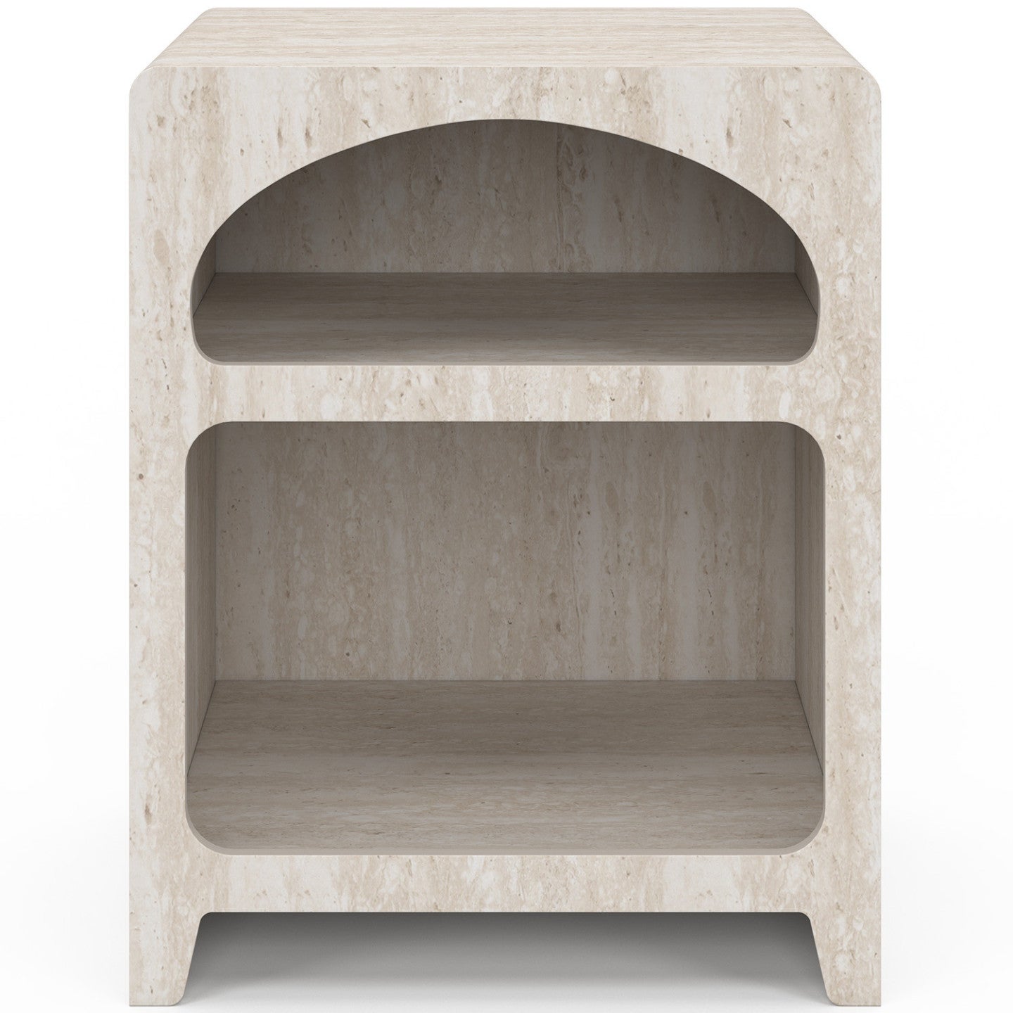 Lot de 2 tables de chevets organiques ALESIA beige effet marbre 2 compartiments - 3