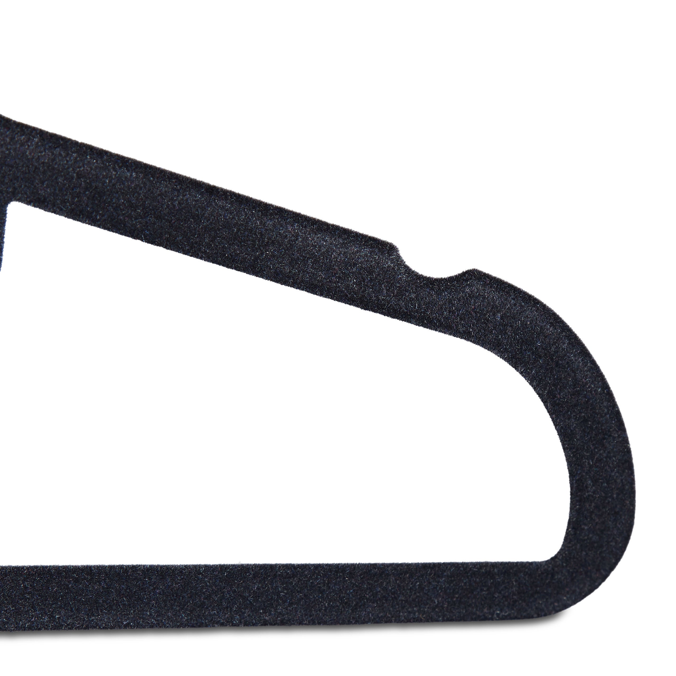 40x Cintres noirs en velours antidérapant pour manteaux pantalons robes vêtements HxlxP: 22,5 x 41,5 x 0,6, noir - 6