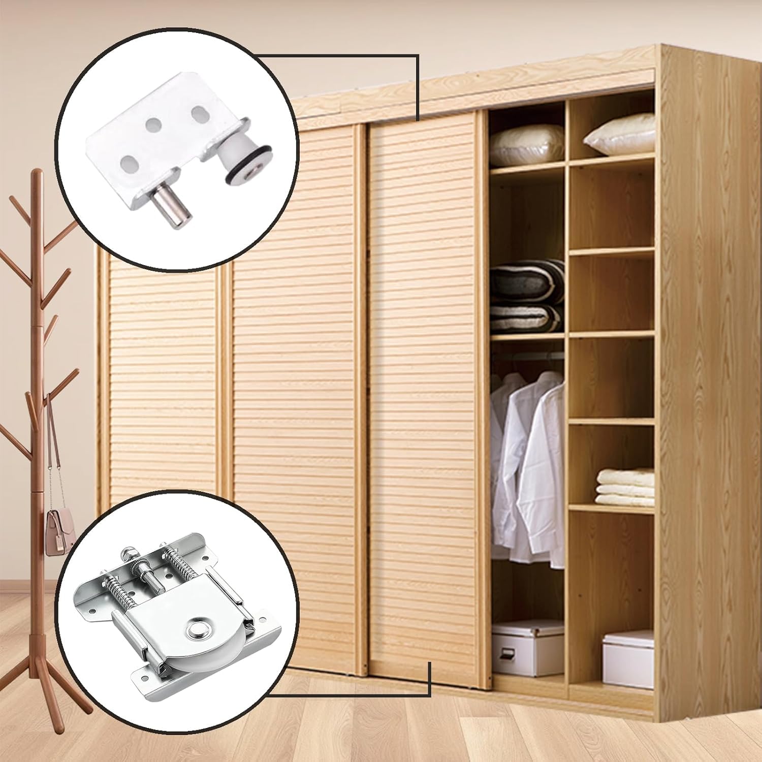 Lot De 2 Clés De Réglage Pivotantes 7,6 Cm – Acier Inox Pour Portes Coulissantes Et Placards