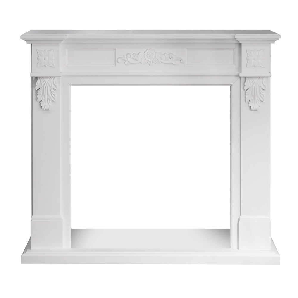 Rama kominka Truman White Wood W121xD38xH108