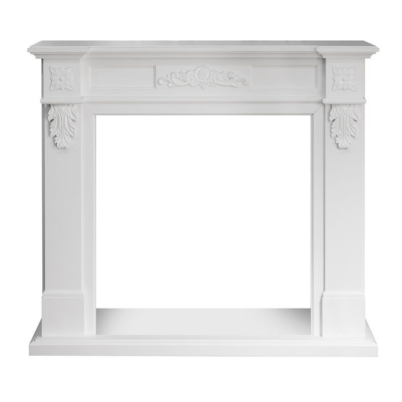 Rama kominka Truman White Wood W121xD38xH108