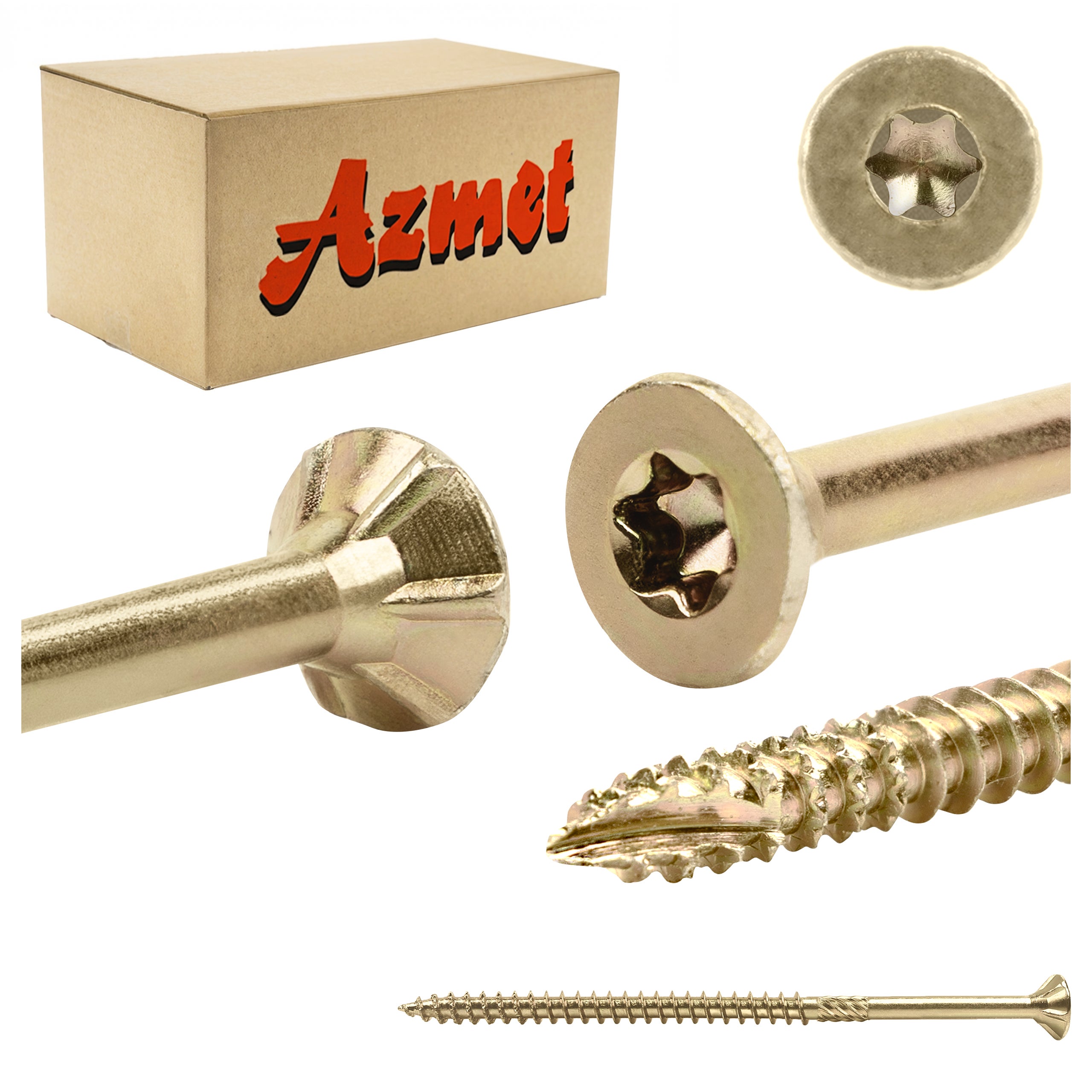 Wkręty do drewna Azmet WT 5x100 mm na torx tx z łbem stożkowym 100szt
