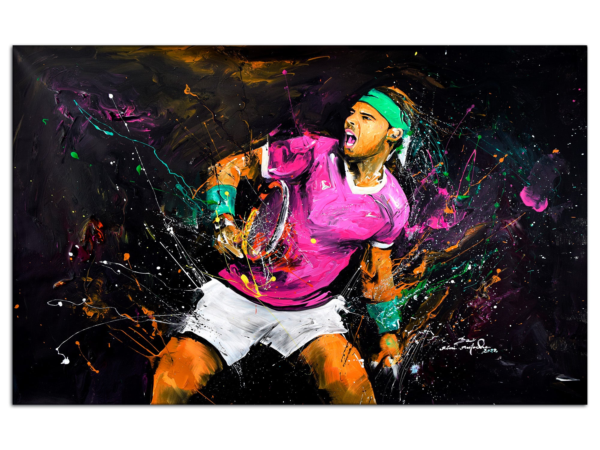 DECLINA, Tableau toile imprimée, Tableau toile reproduction de peinture Tennisman Nadal, 150x100 cm - 3