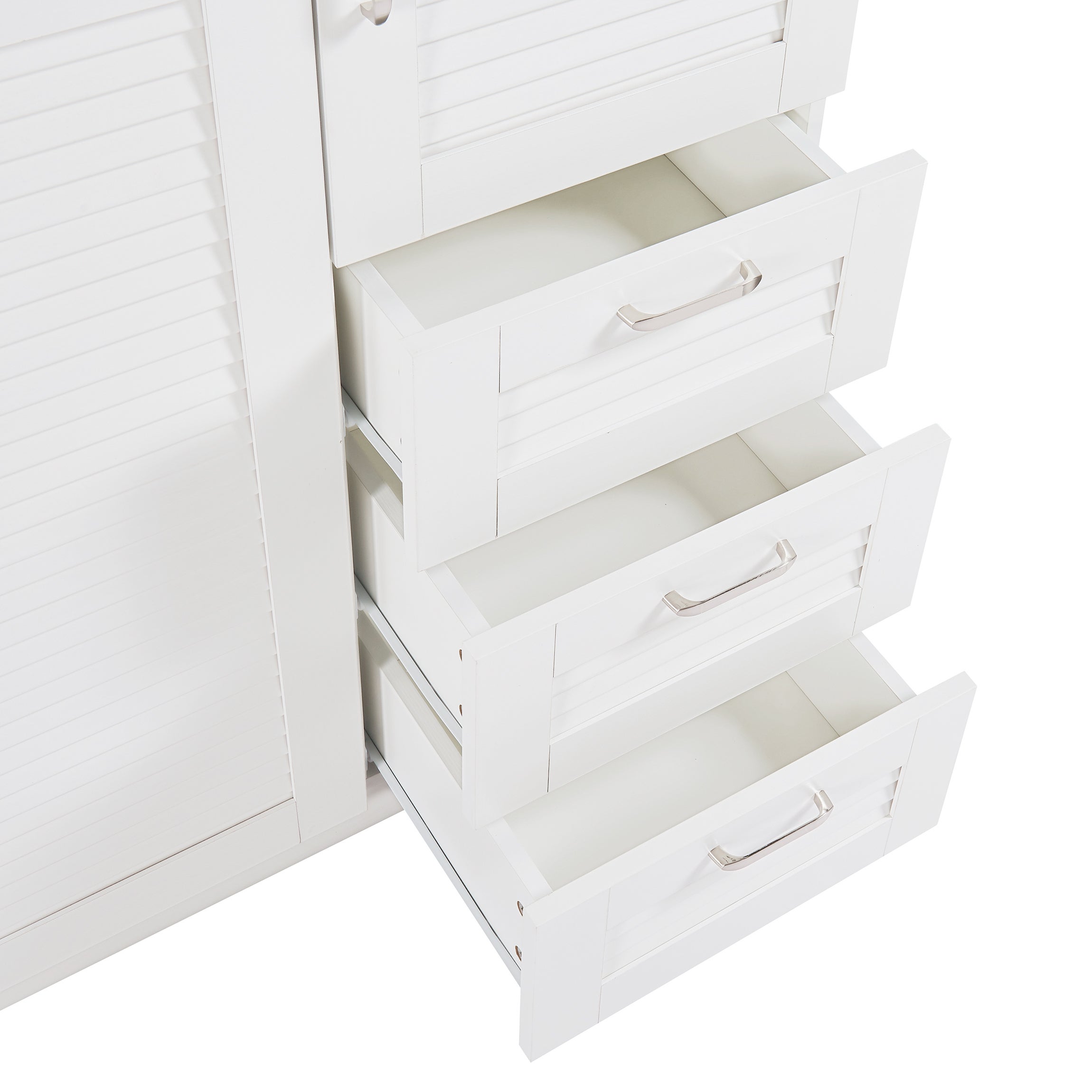 Armoire de chambre Finning 4 étagères 3 tiroirs MDF 176 x 120 x 52 cm blanc [en.casa] - 9