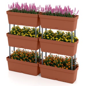 Jardinière Verticale Empilable à 7 Niveaux Pour Fraises, Herbes, Fleurs