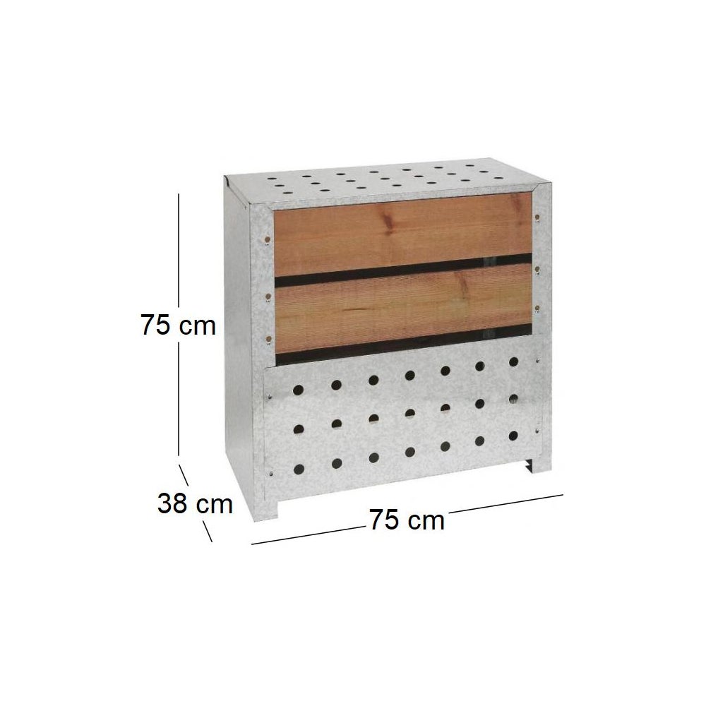 Bidone per il compost in acciaio e legno 200L - 3