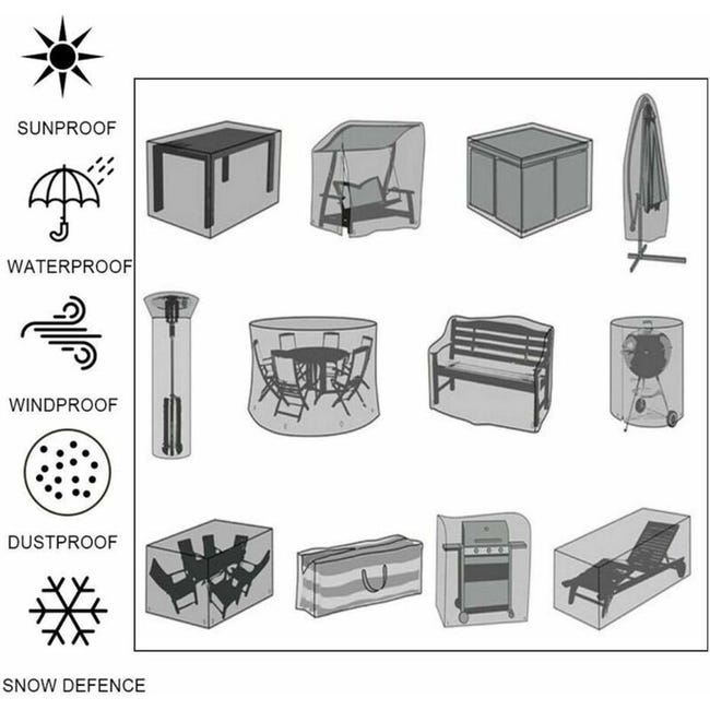 Copertura Per Mobili Da Giardino 210x140x80 Cm - Tessuto Oxford Impermeabile E Anti-UV - Foto 11