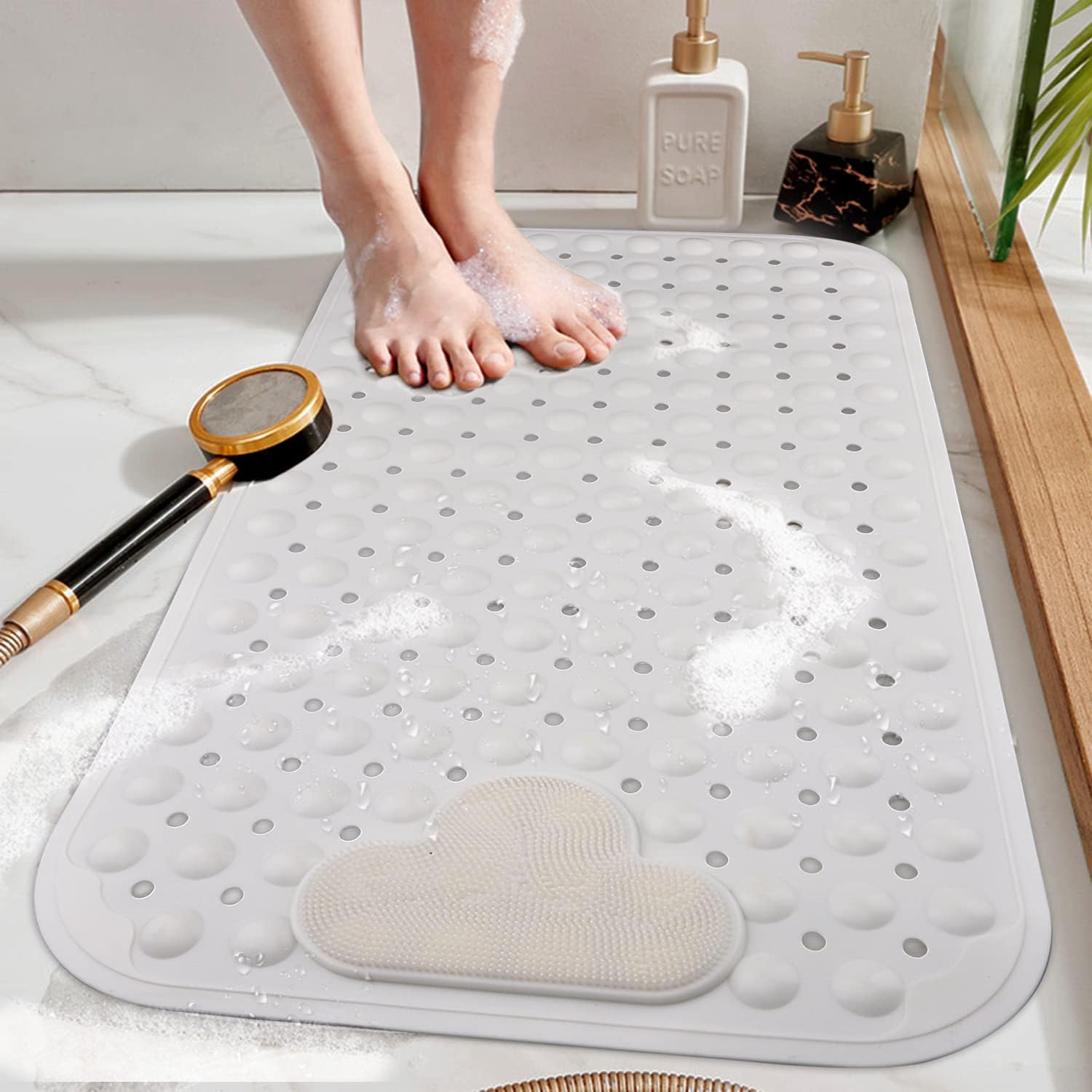Pedana Doccia Antiscivolo 40 x 80 Tortora in Plastica