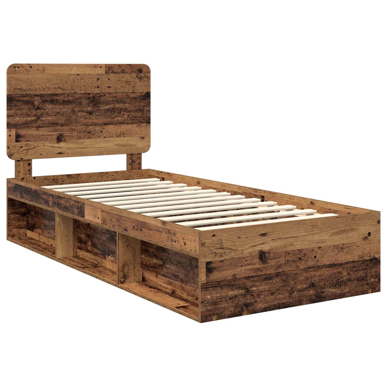 Cadre de lit bois ancien 75 x 190 cm en bois de pin massif - 4