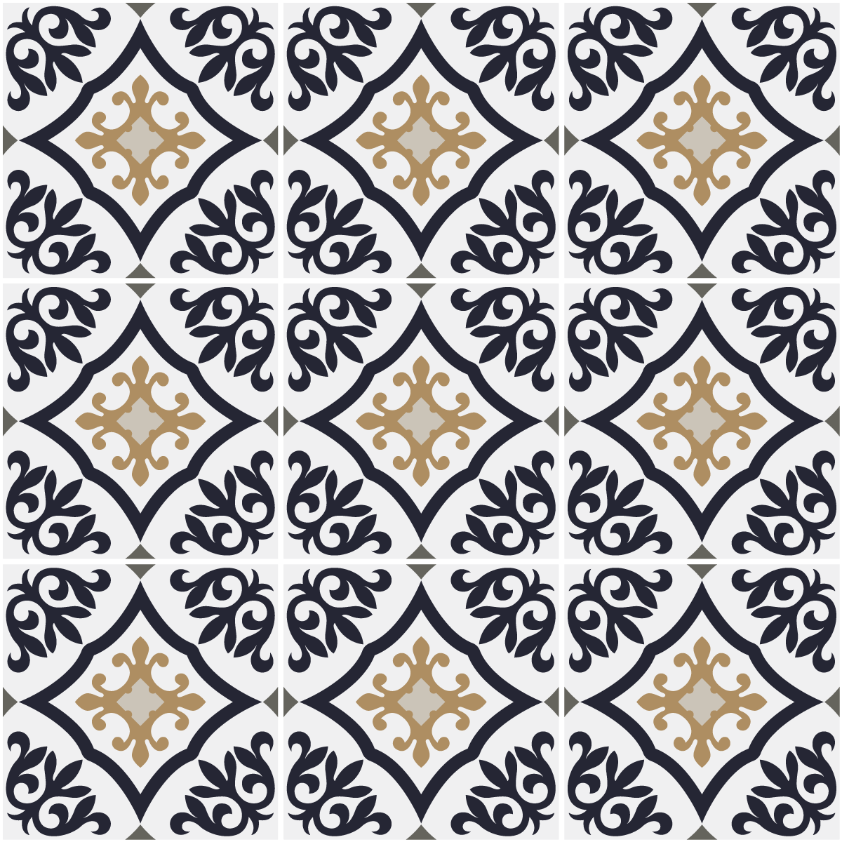 9 adesivi piastrelle di cemento azulejos Floriano - Sticker adesivo - adesivi murali - 9stickers20x20cm - 2