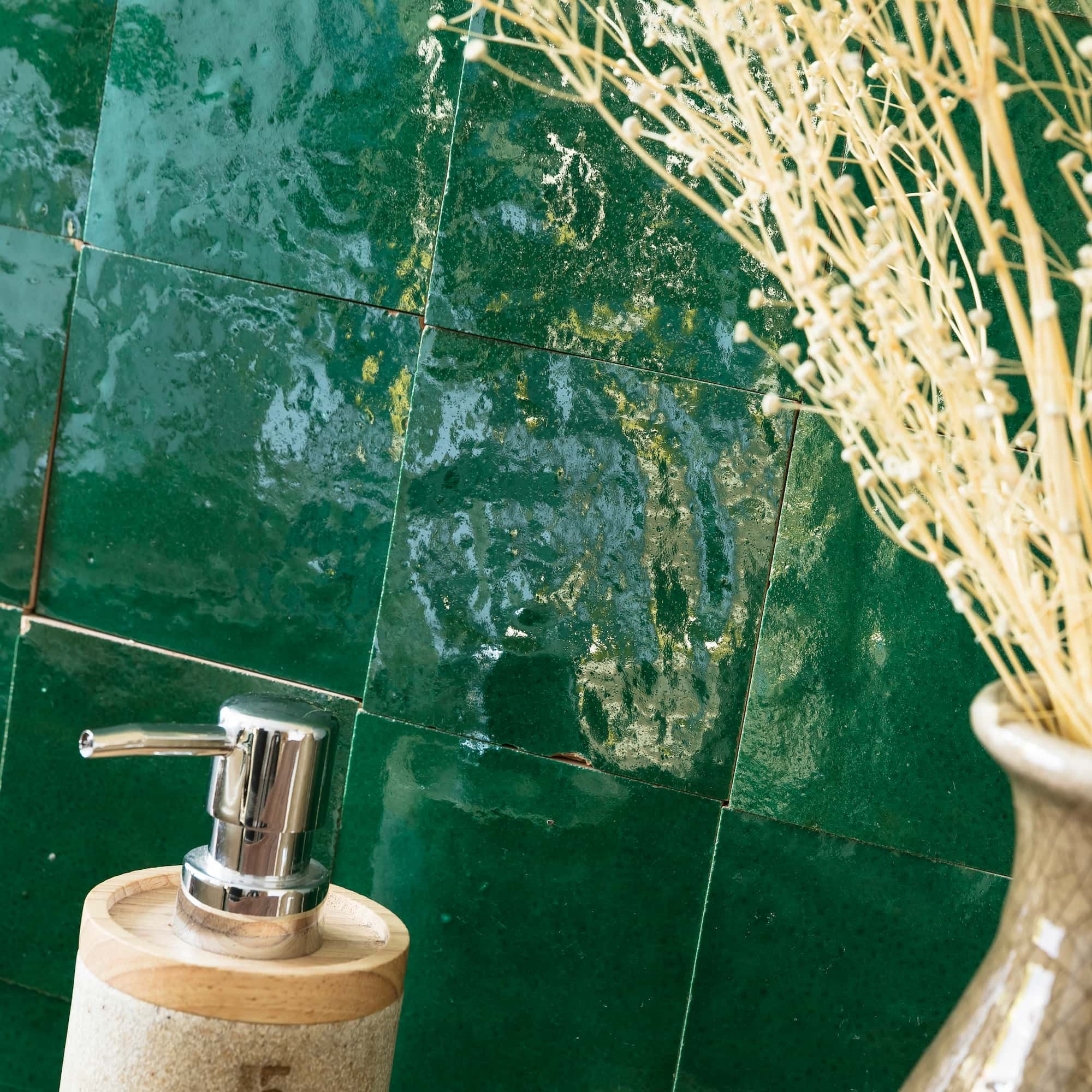 Carrelage Zellige Marocain Vert Emeraude 10x10 cm (vendu par 0,5 m²) - RO'MA NATURE - 7