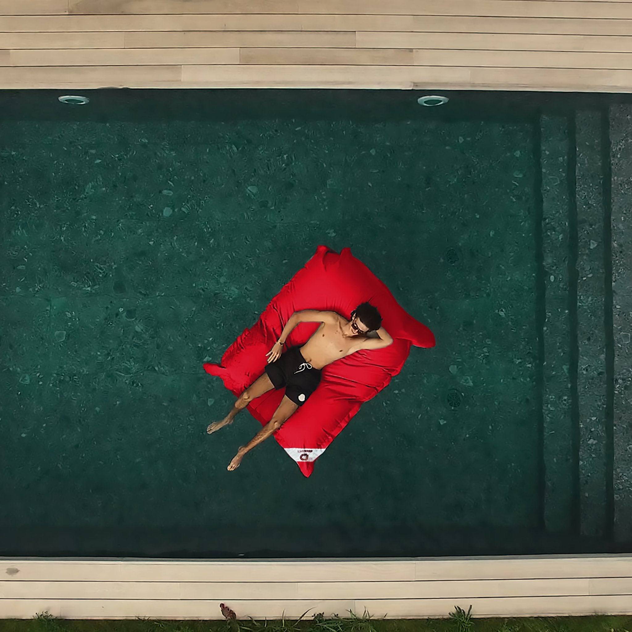 Pouf Géant XXL Déhoussable, Flottant pour Piscine, Deco Arts Rouge piment - 5