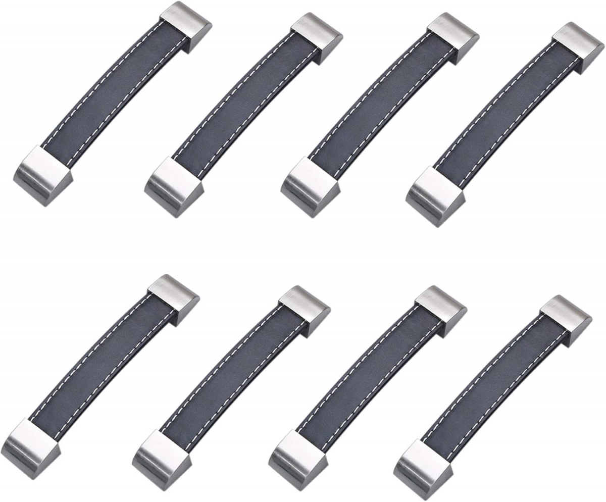 8 buc mânere pentru uși de sertar din piele PU moale de 128 mm, mânere pentru dulap și dulap