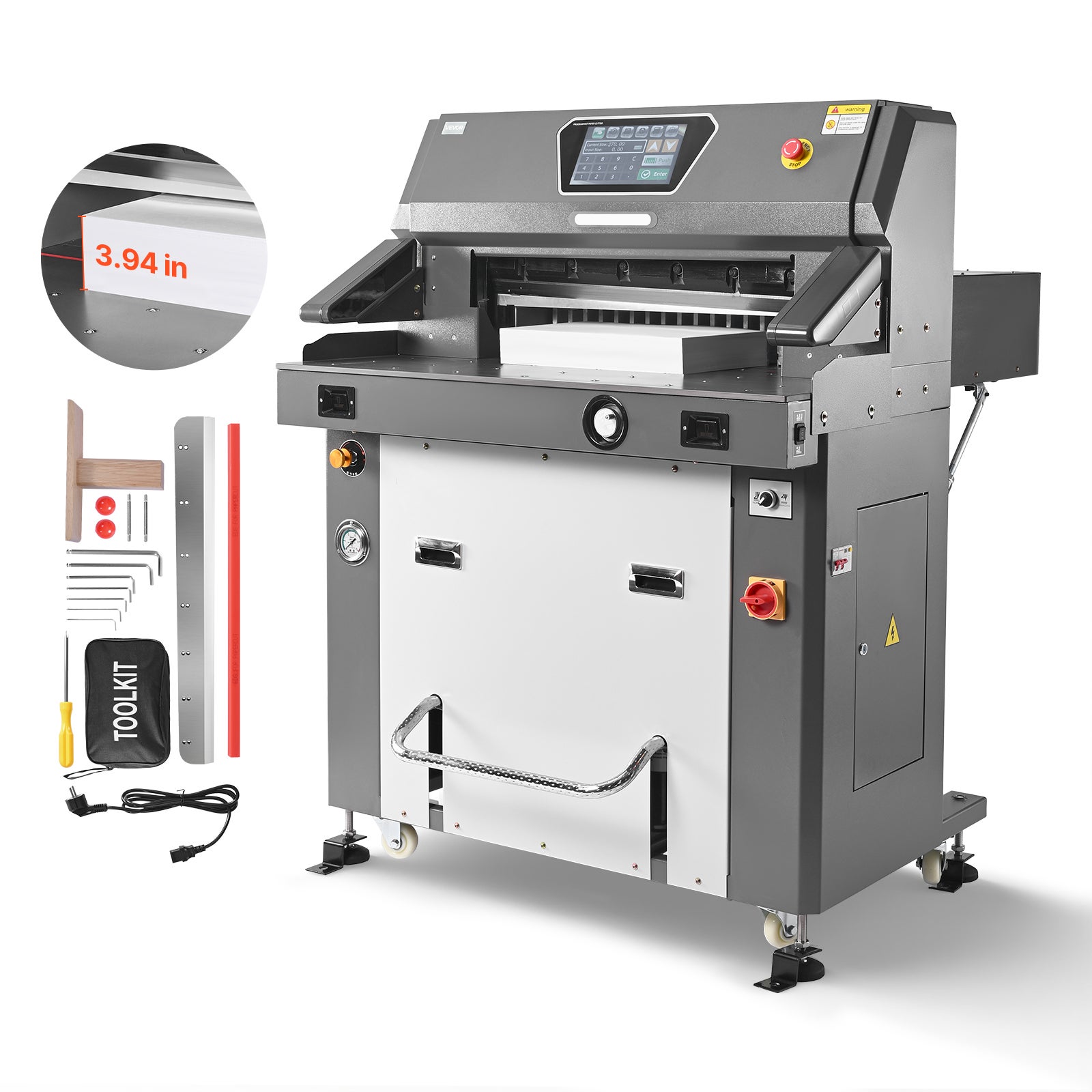 Elektryczna gilotyna do papieru VEVOR 660 mm 100 mm 2800 W programowalna przemyslowa do drukarni