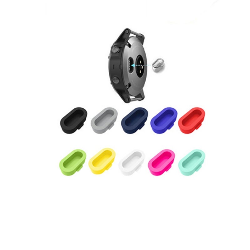 FINTIE Bouchon Anti-Poussière pour Garmin Fenix 6/5 - [Lot de 10] Chargeur Souple en Silicone Port Protecteur Bouchons pour Fenix 5 / 5X / 5S / 6S