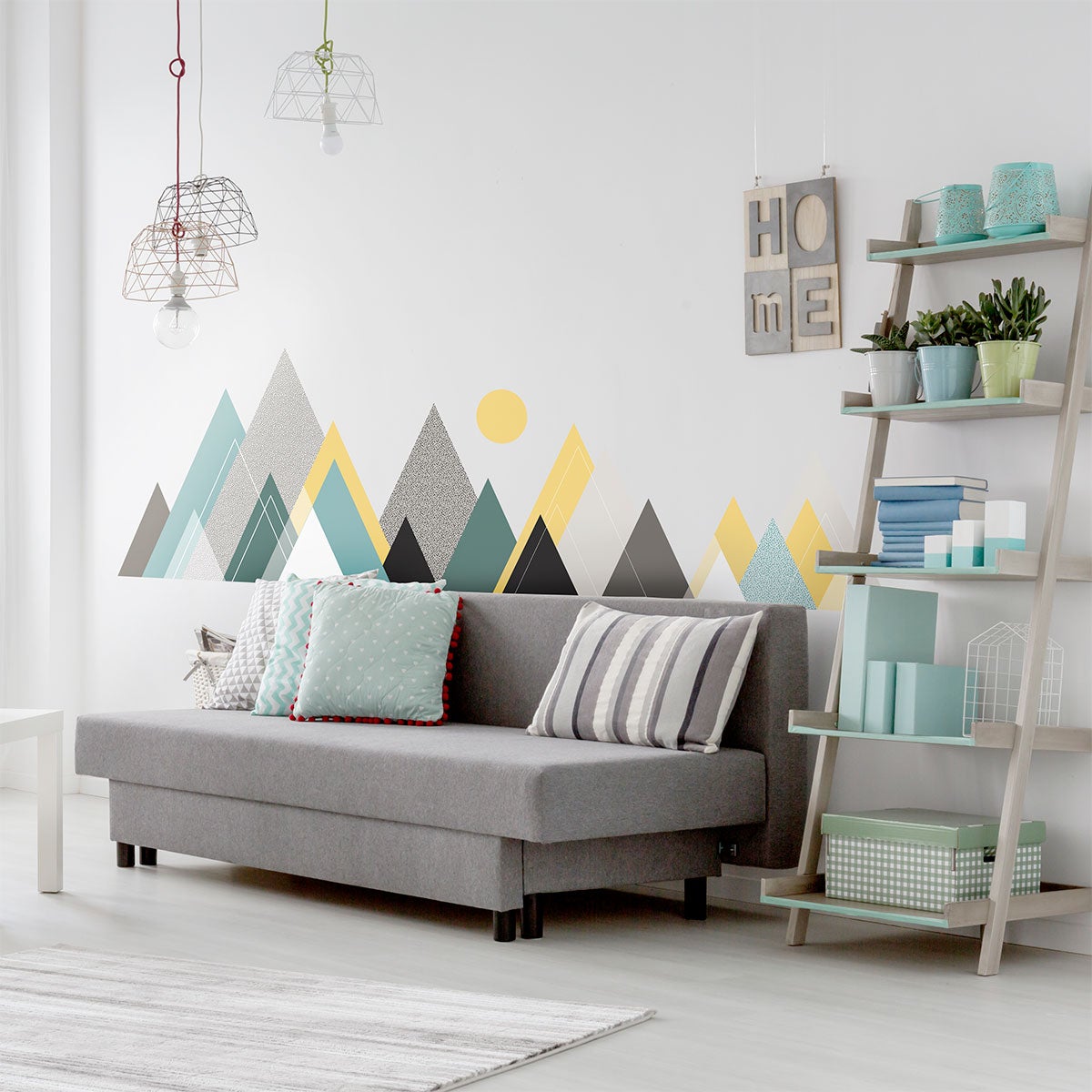 Adesivo montagna scandinavo nevada - Sticker adesivo - adesivi murali - 110x165cm - 3