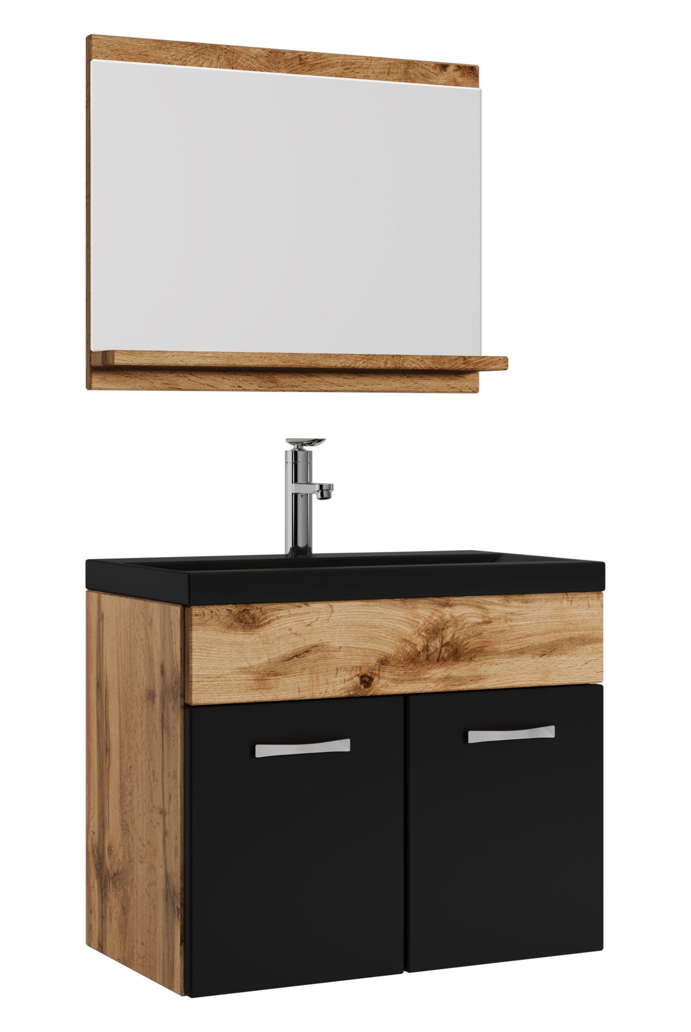 28537-Vintage Meuble sous vasque - Armoire d'évier Noir