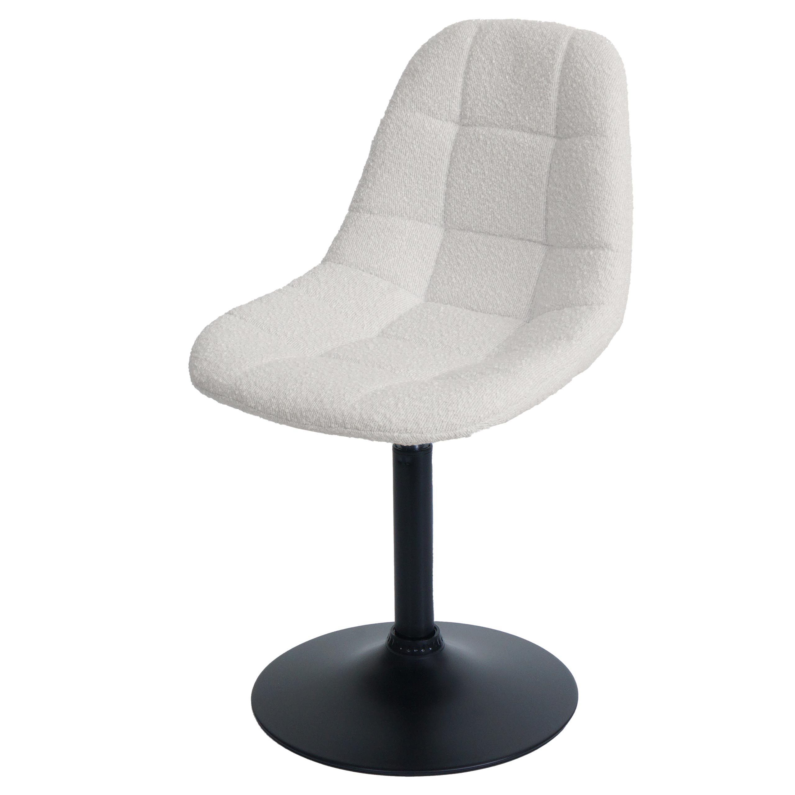 Krzesło do jadalni HWC-A60, krzesło kuchenne obrotowe, stal MVG tkanina/tkanina bouclé (450g/m²) ~ kremowy