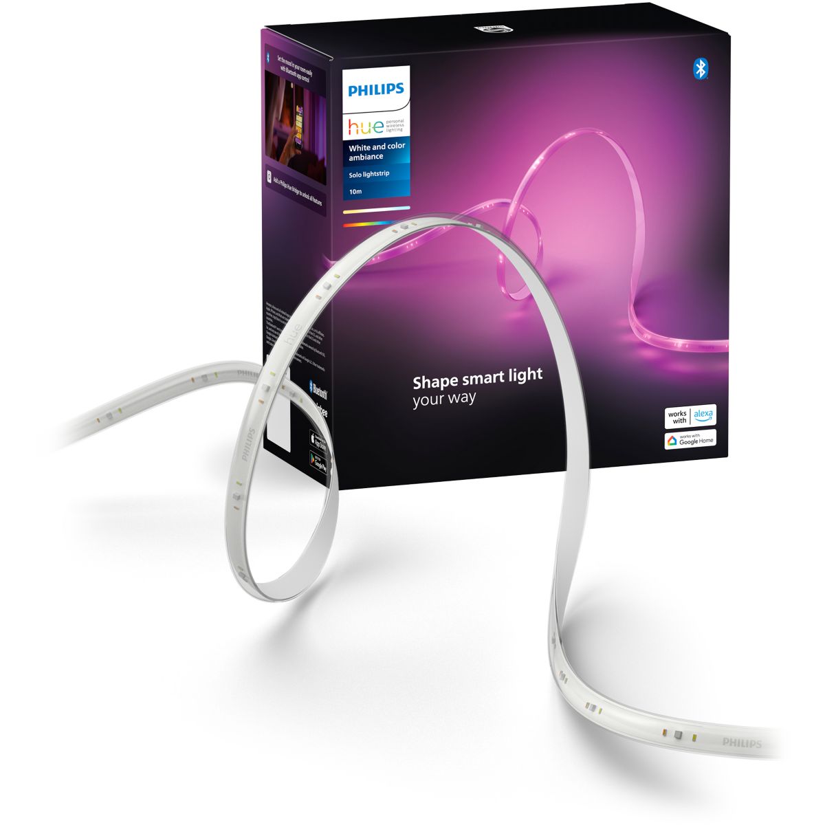 Antoine Acker on : Ruban LED PHILIPS HUE W&C Lightstrip Gradient extension 1M chez bhv