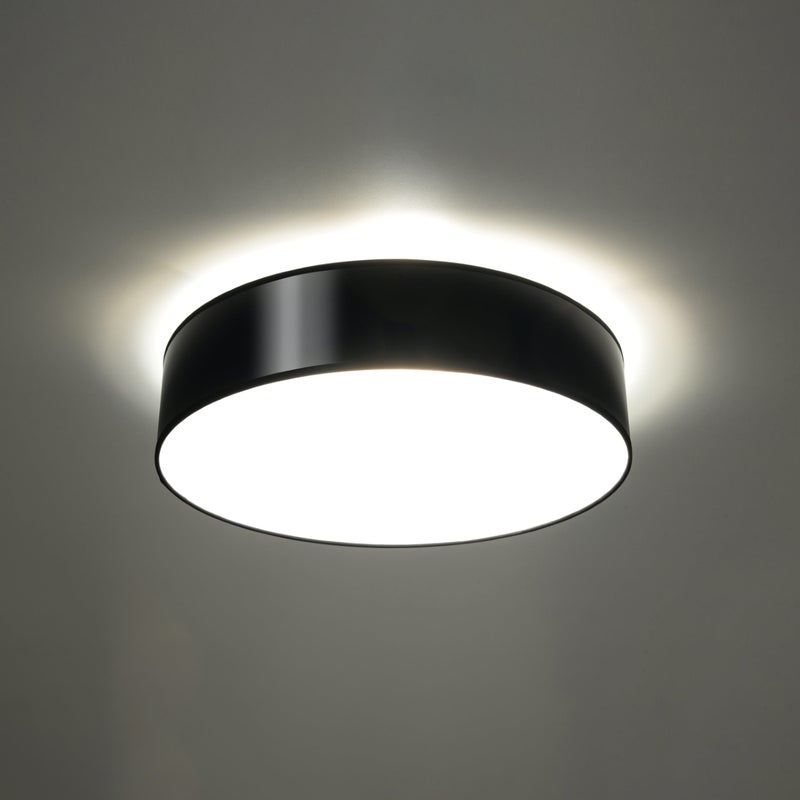 Plafon CERCLE 45 czarna LED 3000K - 45x45x11cm Sollux