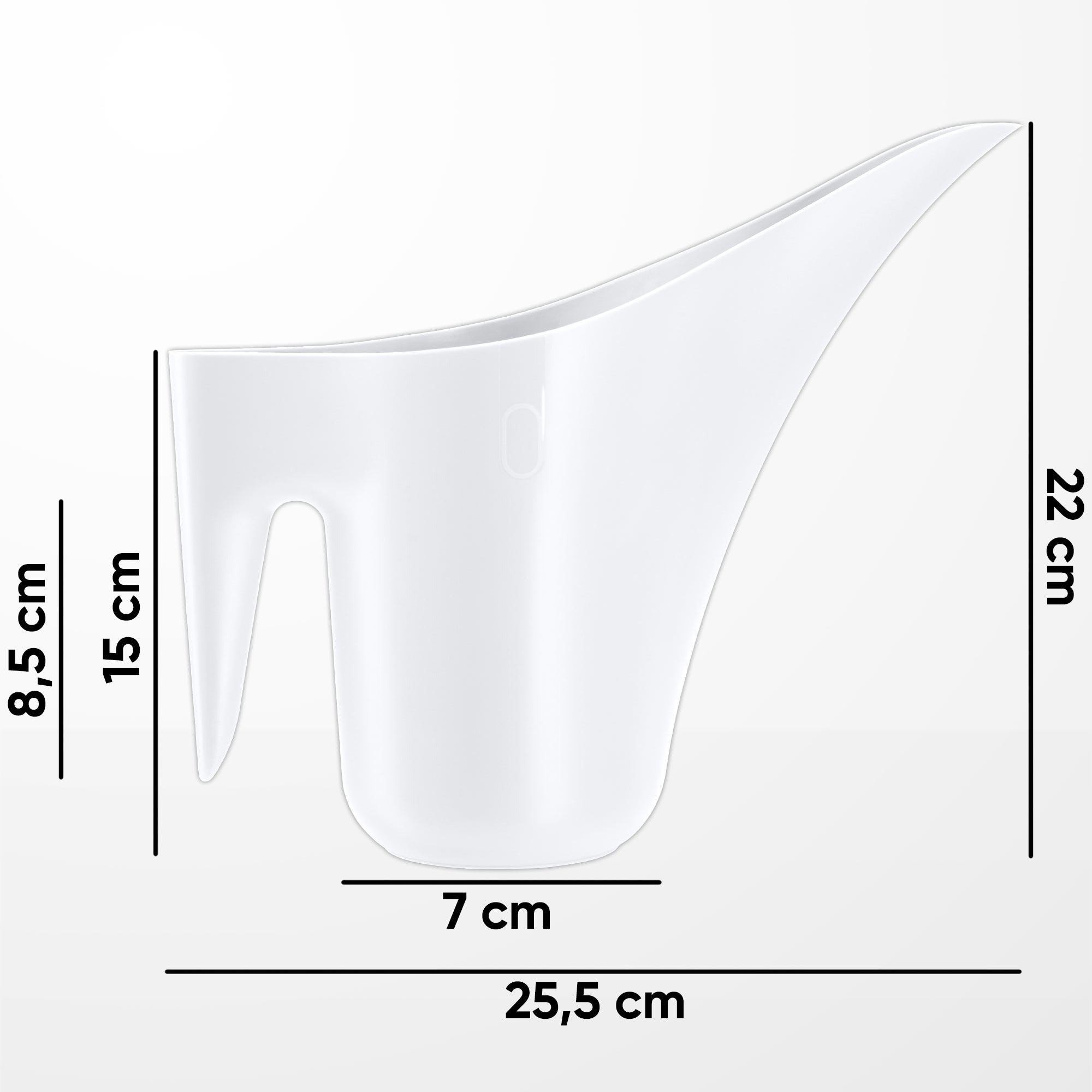 KADAX Arrosoir de 1,2 l - Arrosoir en plastique à col long - Pour plantes d'intérieur - Arrosoir de jardin - Blanc - 2