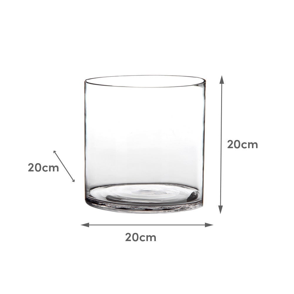 Vase cylindrique en verre transparent - 2