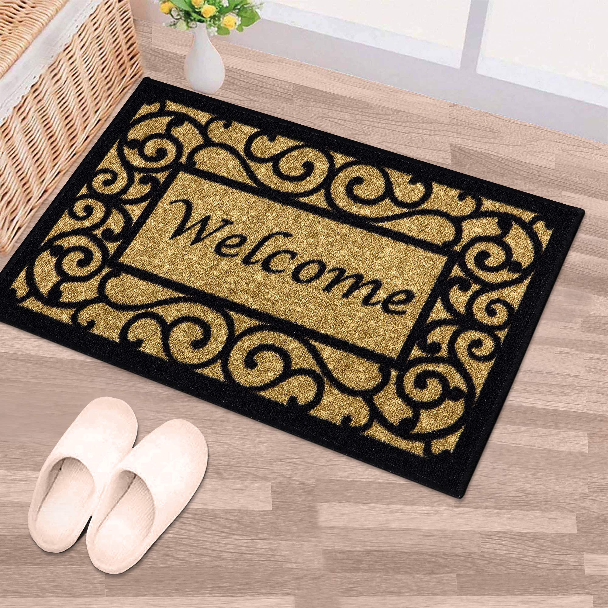 Zerbino Ottomanson 'Welcome' - Scritta Sweet Home - 51x76 Cm - Grigio - Basso Profilo Antiscivolo