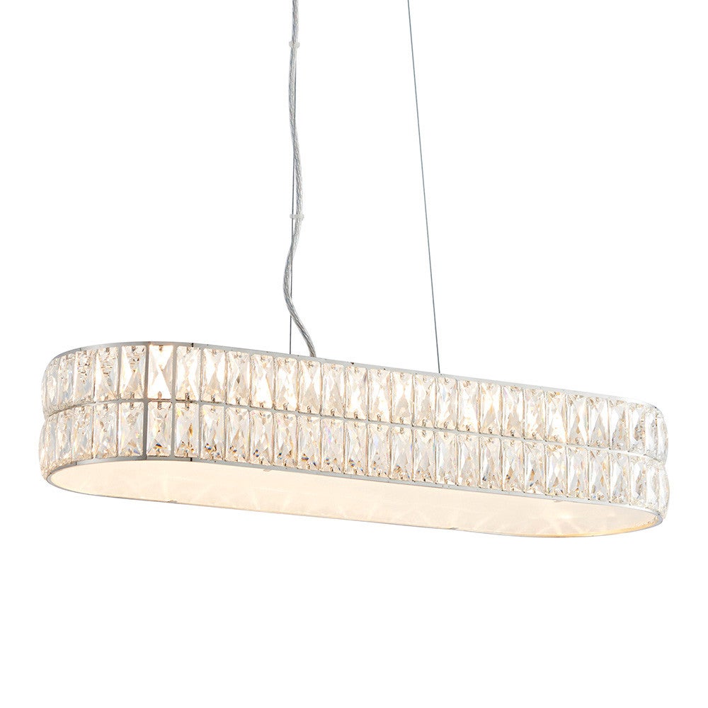 Lampa sufitowa pryzmatyczny szklany dyfuzor LED VERINA 26.13W ciepła 1500lm kryształ chromowana wym:136x67x23cm IP20 Endon