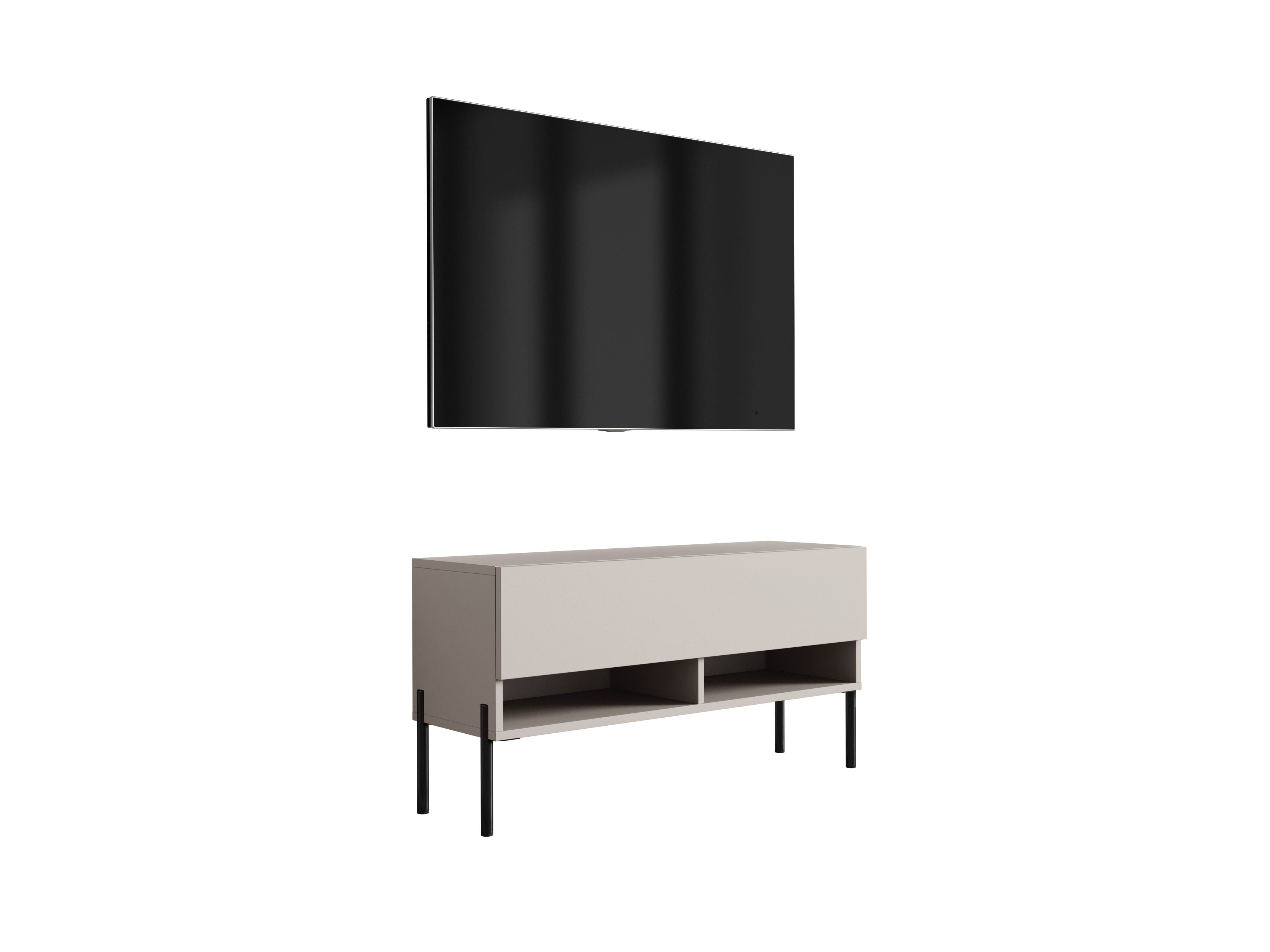 Szafka RTV : Kaszmir, nóżki proste czarne, 100 × 32 × 52 cm