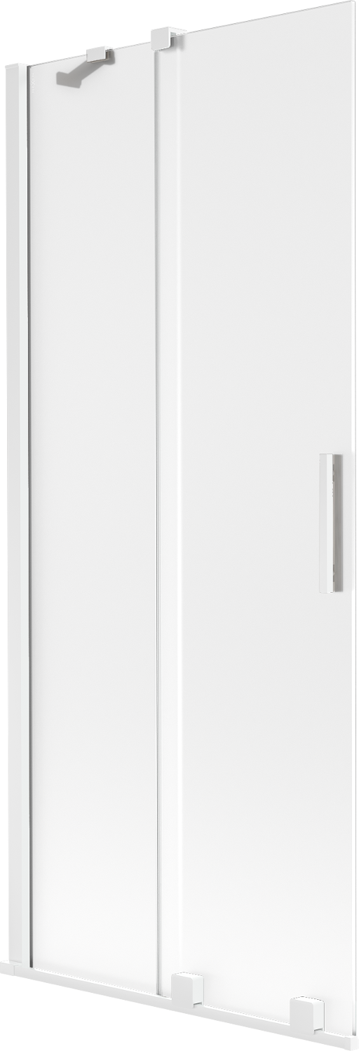 Mexen Velar parawan nawannowy 2-skrzydłowy rozsuwany 80 x 150 cm, szron, biały - 896-080-000-31-20