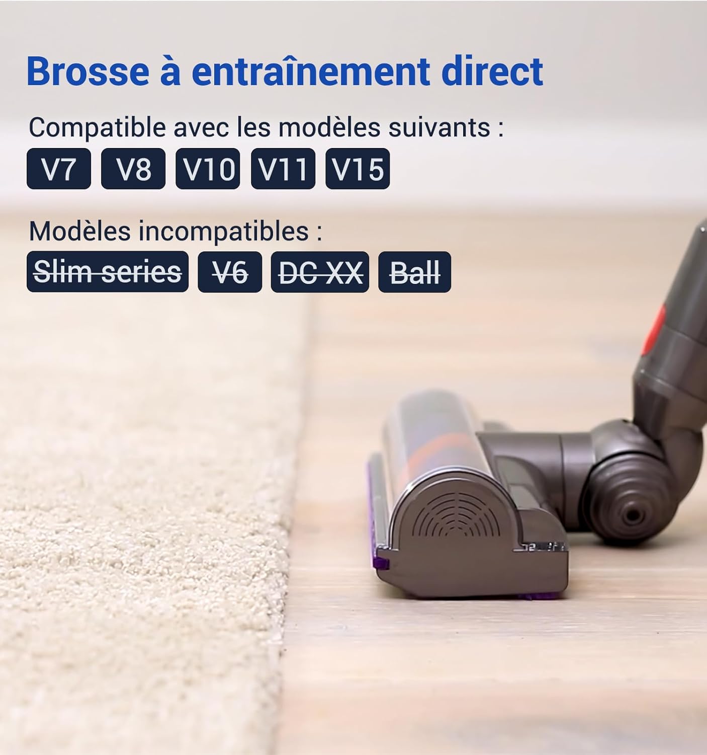 Tête de brosse pour aspirateurs Dyson V7, V8, V10, V11, V15 - Brosse turbine - Pièce de rechange - 2