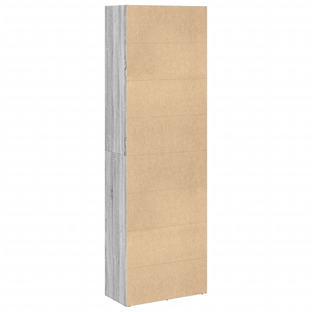 Bibliothèque pour Séjour en Bois Gris H. 189 x l. 60 x P. 30 cm - 6