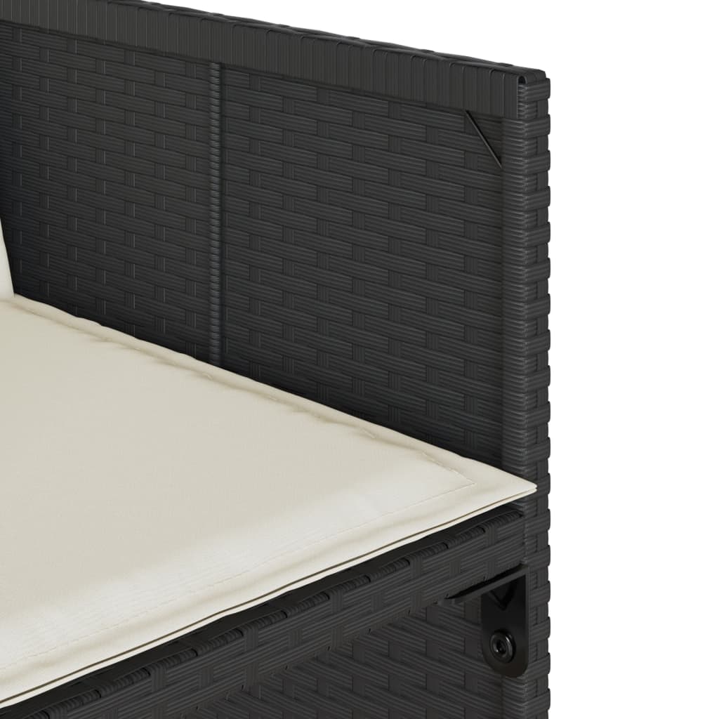 Set de muebles jardín 5 piezas con cojines ratán sintético negro - 8