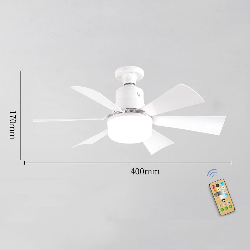 Petit ventilateur de plafond LED, abat-jour plat 30W, ventilateur carré, petit ventilateur télécommandé à 6 pales(hors plafond suspendu) - 2