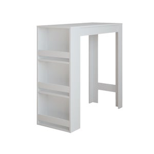 Vicco Table De Bar Repose Blanc 75x75 Cm – Comptoir Bistrot Haut Avec Étagères Réglables, Parfait Pour Cuisine & Salle à Manger