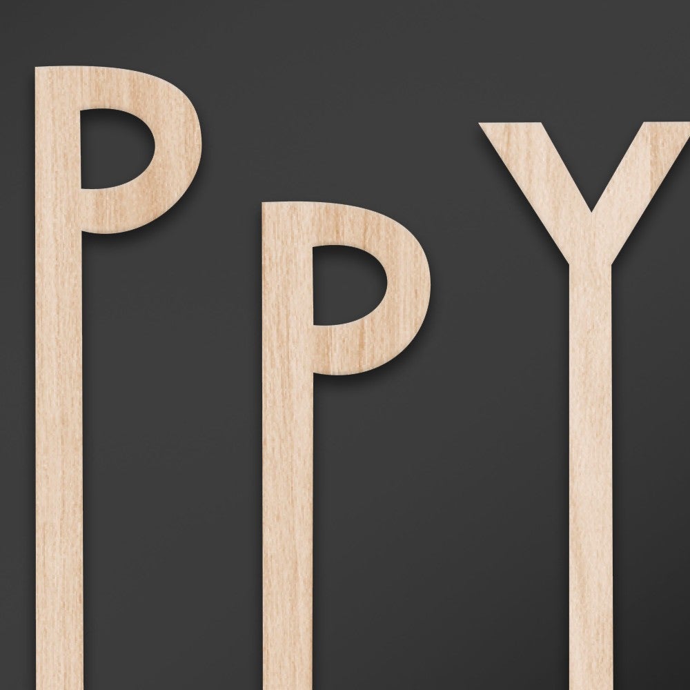 BE HAPPY - LASERCUT Obraz dekoracyjny z drewna kompozytowego i PVC 40x40 cm