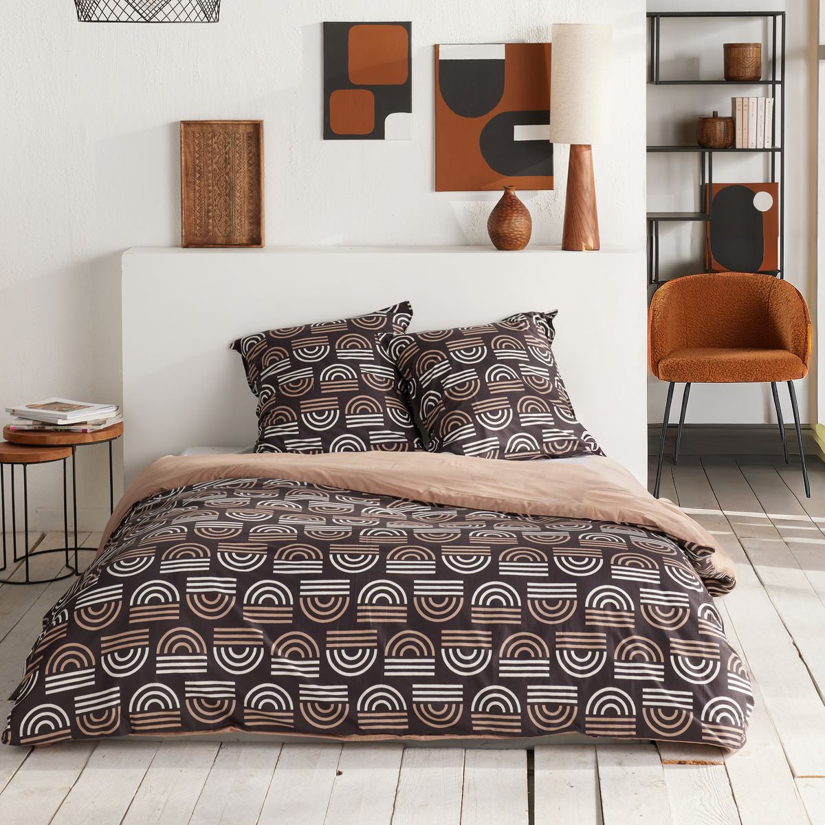 Parure De Lit Simple Sunshine Coton Imprimé - 140x200 Cm Multicolore - Housse Couette + Taie