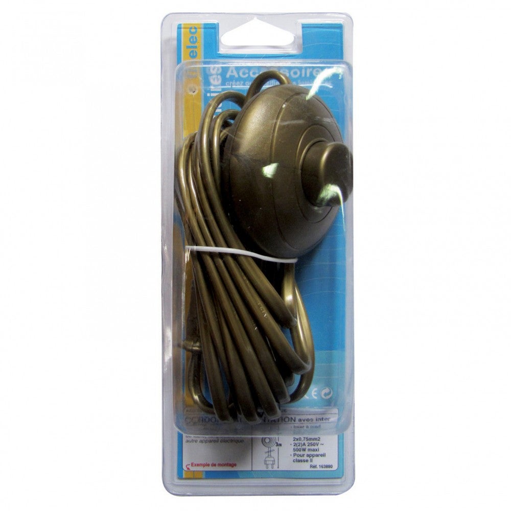 TIBELEC cavo e interruttore, plastica, oro 500 W - 2