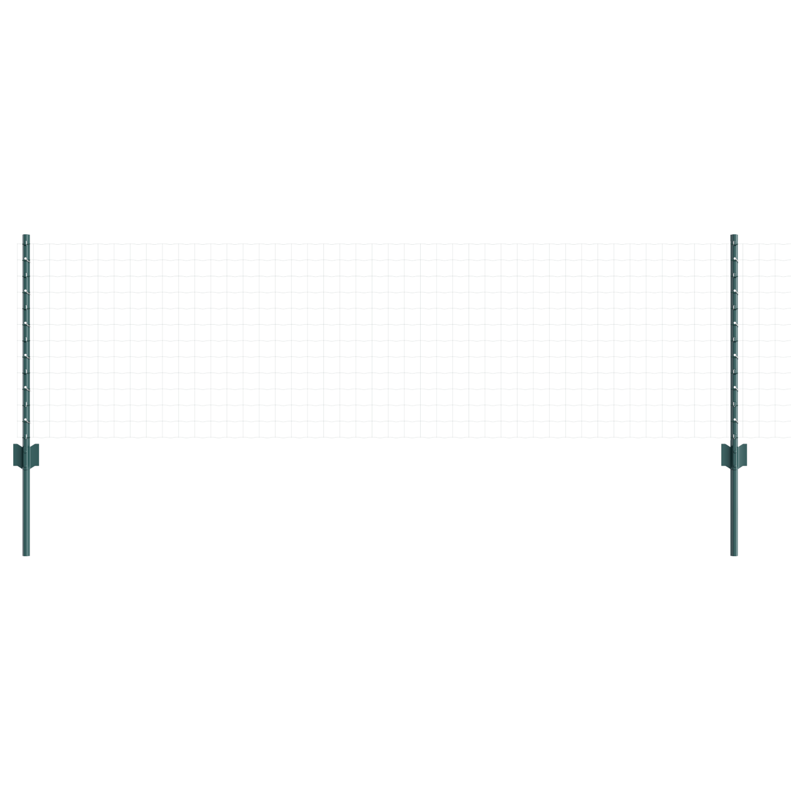 Słupek ogrodzeniowy. 44 pcs Zielony 100 cm Stal vidaXL