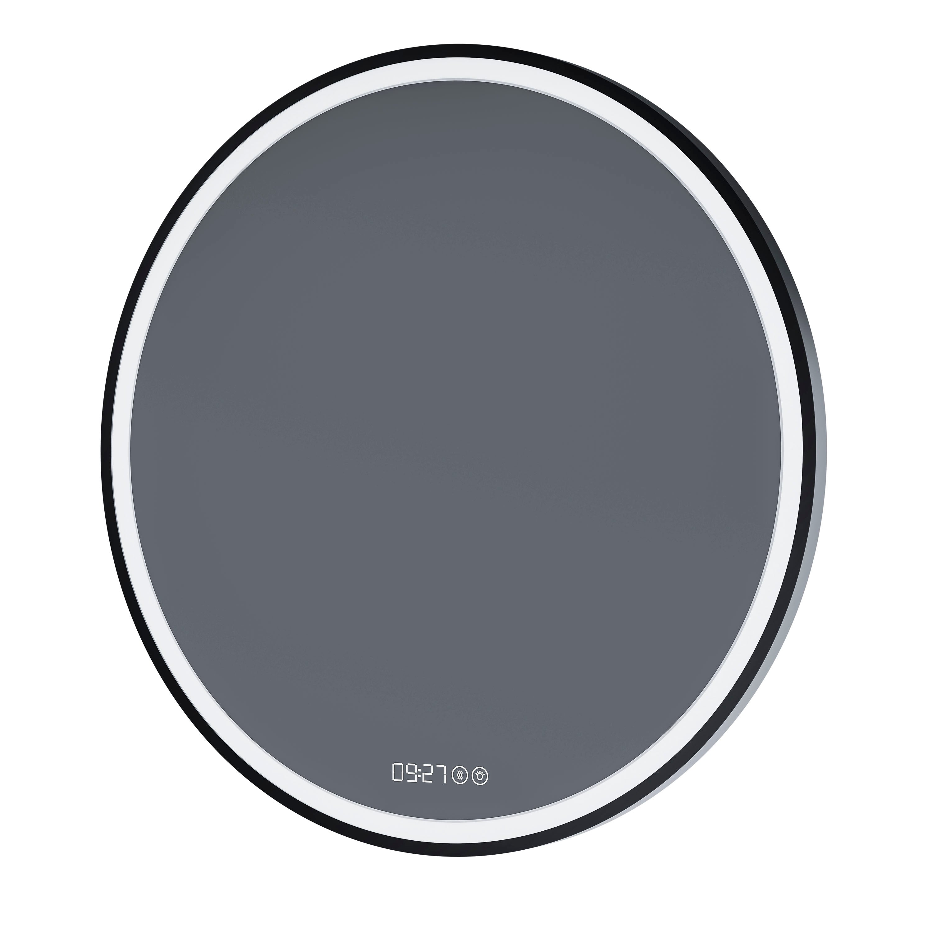 BERNSTEIN - Miroir rond design éclairages LED avec bouton tactile, réglage de lumière, anti-buée et horloge, salle de bain - 8232-2.0 - Ø 60cm - 5