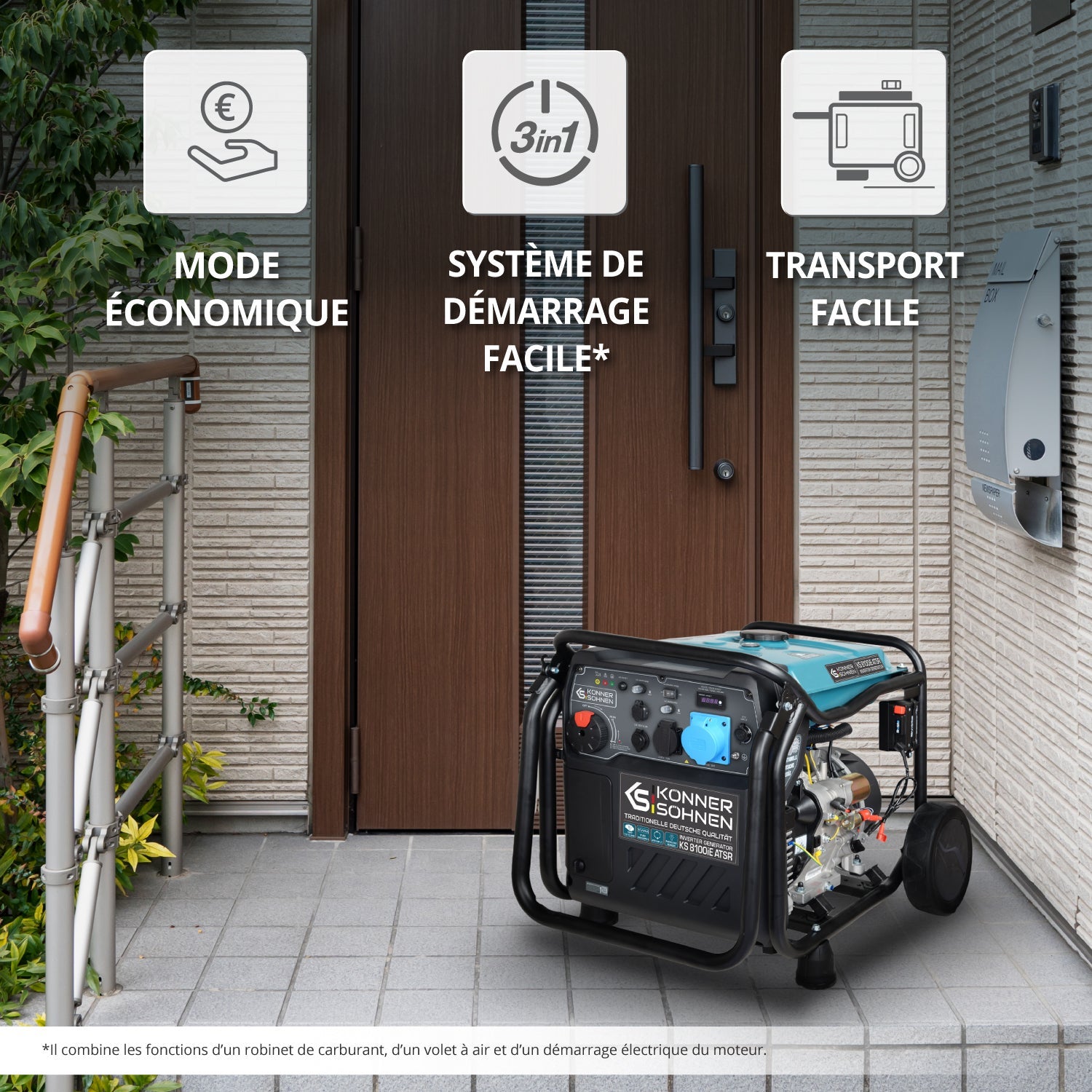 Groupe électrogène-onduleur KS 8100iE ATSR Puissance maximale 8.5 kW - 5