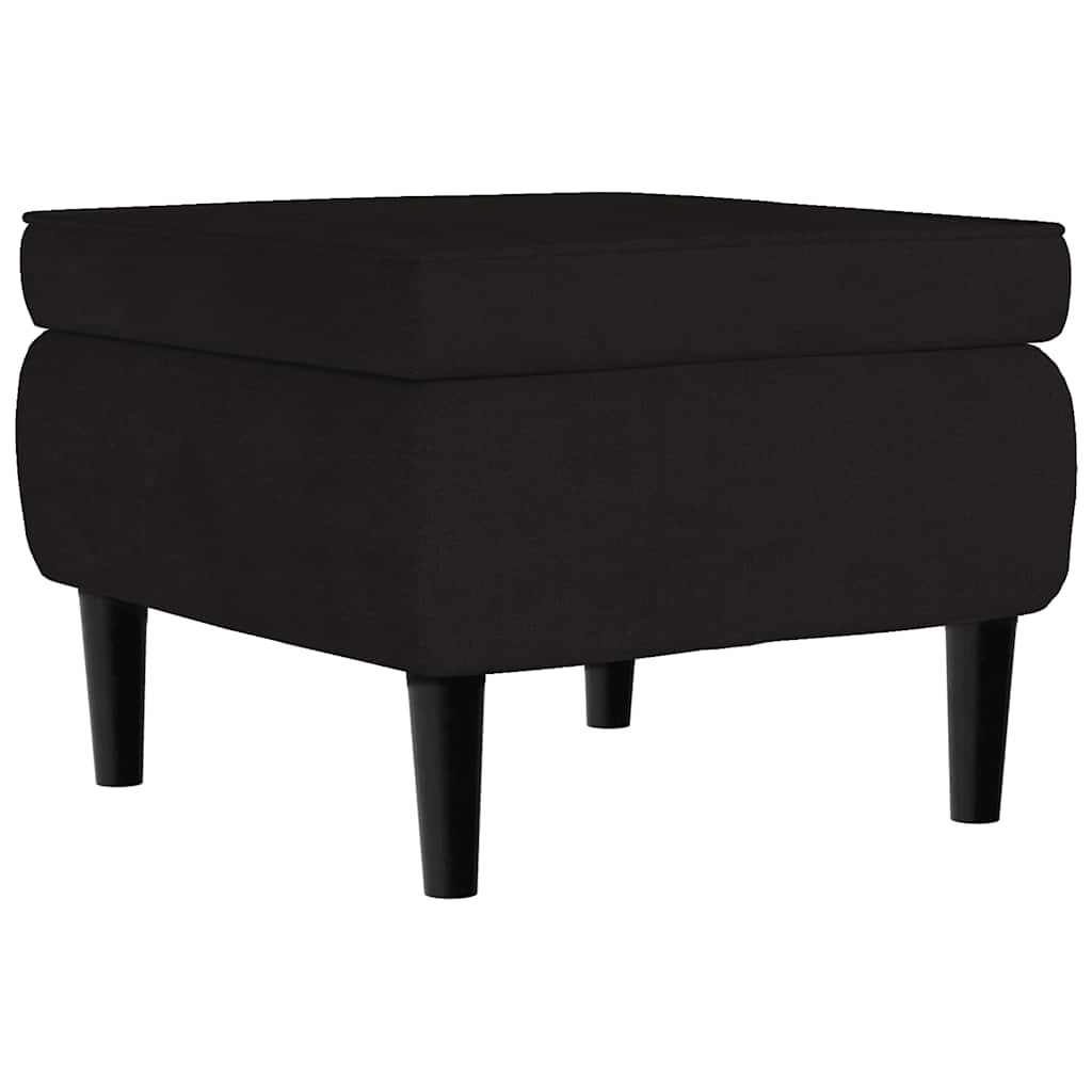 Fauteuil à oreilles avec tabouret en velours noir pour le salon - 8