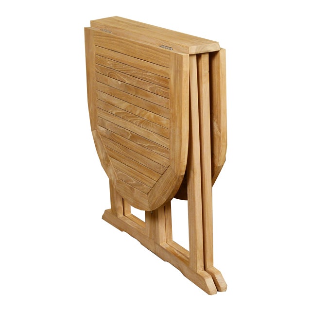 Tavolo ovale pieghevole da balcone in teak massiccio Manoï - 5