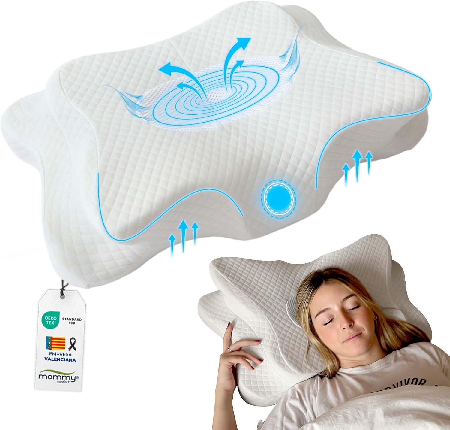 Almohada Cervicales y Cuello Viscoelastica, Almohada Ortopedica y